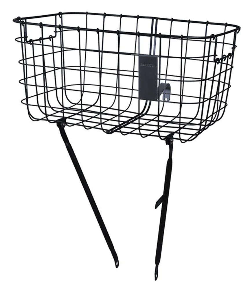 Корзина велосипедная на руль Basil Robin, Объём 27 л, цвет чёрный / Объём 27 л, цвет серебристый