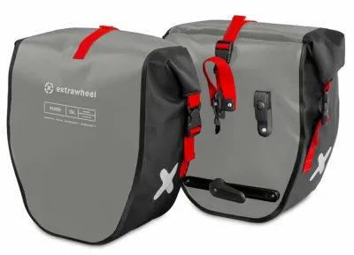 Велосумки Extrawheel Rider, Объём 30 л, цвет красно-серый