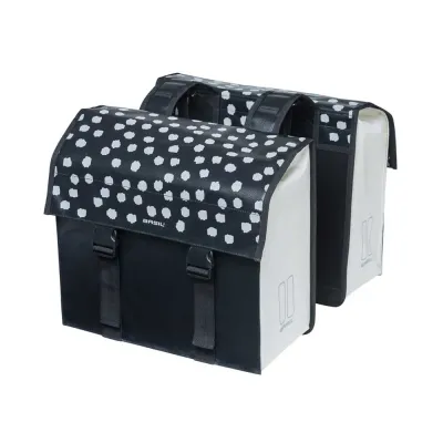 Велосумки Basil Urban Load Double Bag, Объём 53 л, цвет бело-чёрный