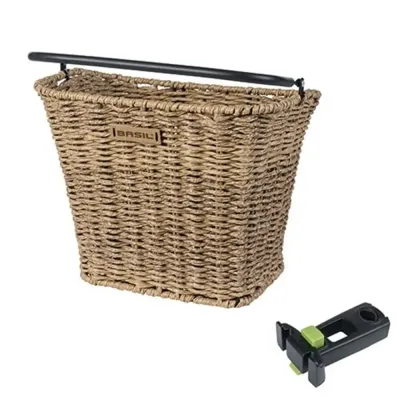 Велосипедная корзина на руль Basil Bremen Rattan Look KF + KF Ahead Stem Holder