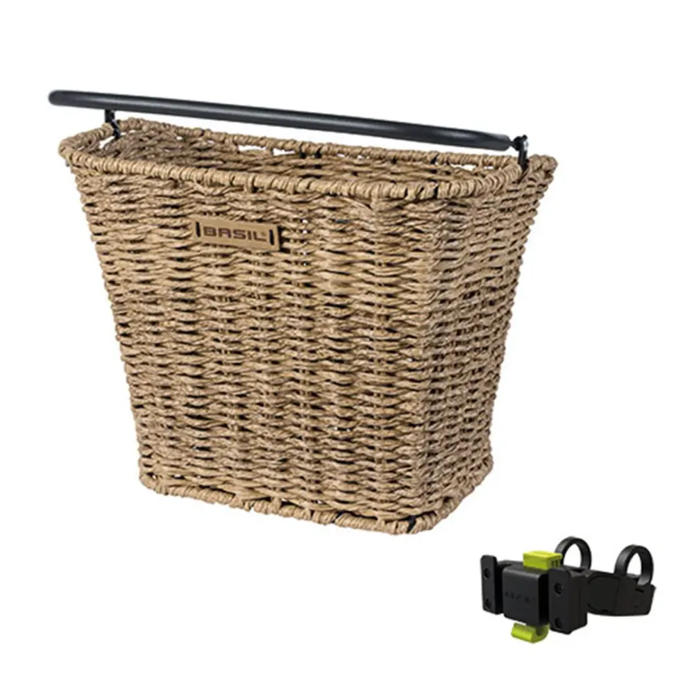 Велосипедная корзина на руль Basil Bremen Rattan Look KF + KF Handlebar Holder