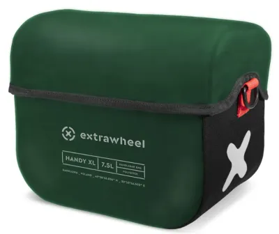 Сумка велосипедная на руль Extrawheel Handy Polyester, Объём 7,5 л, цвет чёрно-зелёный