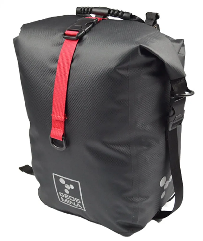 Велосумка Geosmina Little Pannier, Объём 13 л, цвет чёрный / Объём 13 л, цвет красный