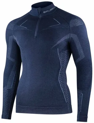 Термофутболка мужская с длинным рукавом Brubeck Extreme Merino Zip