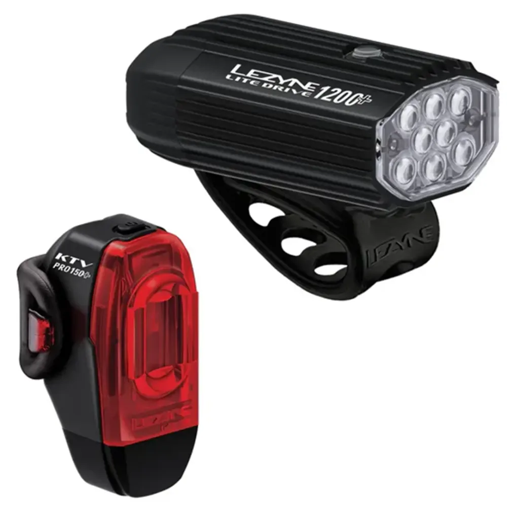 Комплект велосипедных фонарей Lezyne Lite Drive 1200+ / KTV Drive Pro+