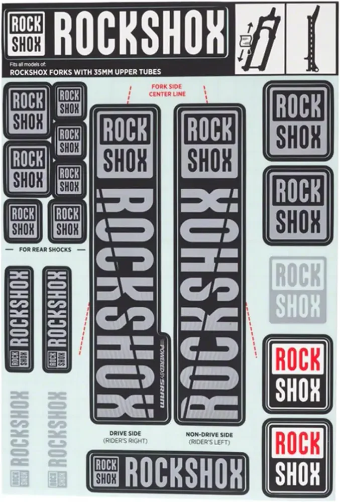 Наклейки на амортизатор Rock Shox Pike/Lyrik/Yari/Domain/Revelation