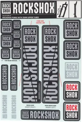 Наклейки на амортизатор Rock Shox Pike/Lyrik/Yari/Domain/Revelation