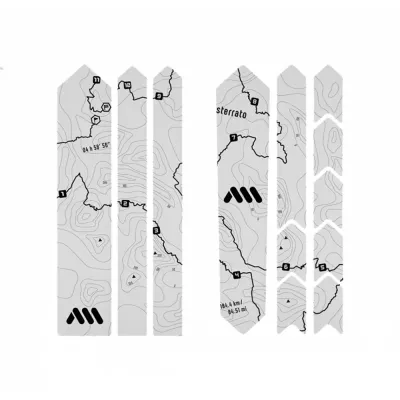 Защитные наклейки на раму Allmountainstyle Gravel/Road, Упаковка 12 шт, узор Sterrato Black