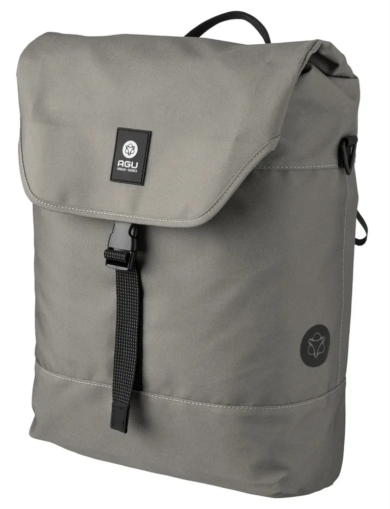 Сумка велосипедная на багажник AGU DWR Single Bike Bag Urban Click'nGo, Объём 17 л, цвет серый / Объём 17 л, цвет коричнево-изумрудный / Объём 17 л, цвет коричнево-оранжевый