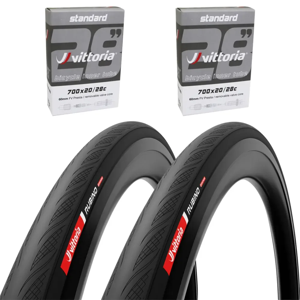 Комплект велосипедных покрышек Vittoria Twin Pack Rubino V G2.0 + камеры