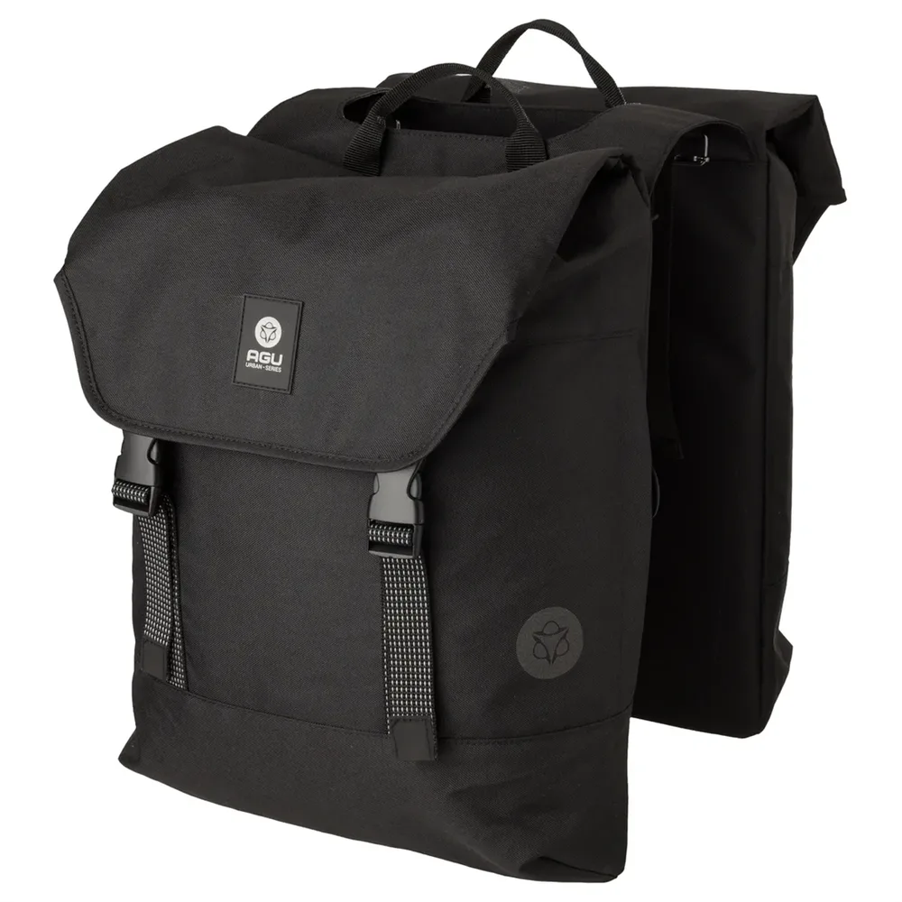 Велосумки AGU DWR Double Bike Bag Urban, Объём 34 л, цвет чёрный / Объём 34 л, цвет тёмно-синий / Объём 34 л, цвет коричнево-изумрудный / Объём 34 л, цвет коричнево-оранжевый