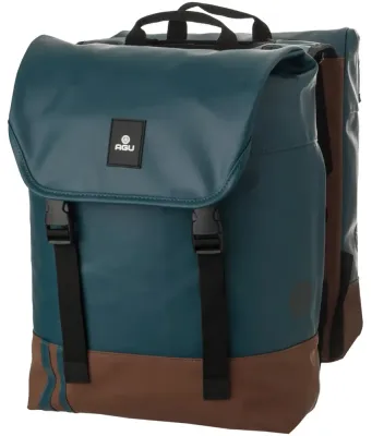 Велосумки AGU DWR Double Bike Bag Urban, Объём 34 л, цвет коричнево-изумрудный