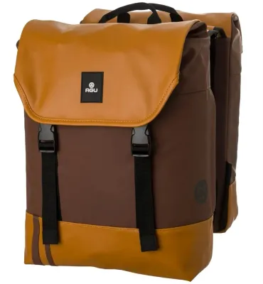 Велосумки AGU DWR Double Bike Bag Urban, Объём 34 л, цвет коричнево-оранжевый