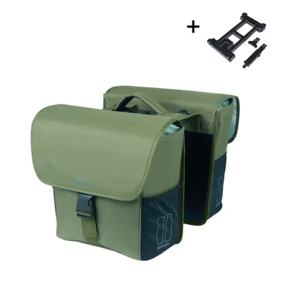 Велосумки Basil GO + MIK, Объём 32 л, цвет зелёный