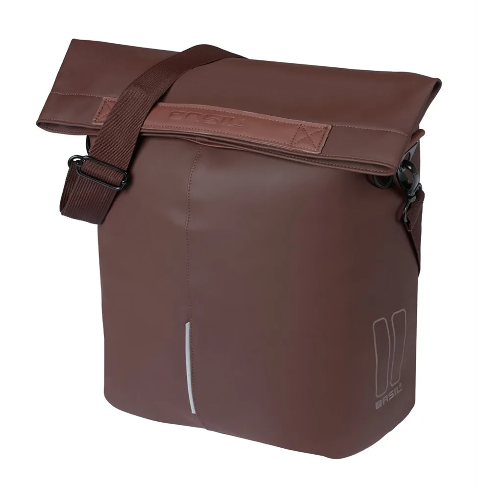Сумка велосипедная на багажник Basil City Shopper + MIK, Объём 14 л, цвет коричневый / Объём 14 л, цвет синий / Объём 14 л, цвет зелёный