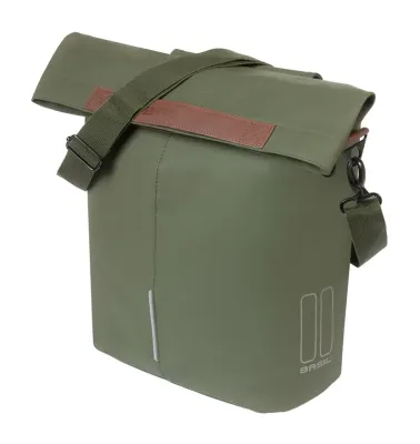 Сумка велосипедная на багажник Basil City Shopper + MIK, Объём 14 л, цвет зелёный