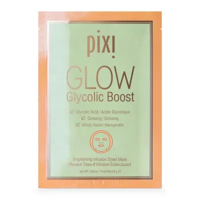 Pixi Glow Glycolic Boost Тканевая маска для лица увлажняющая, 15 мл