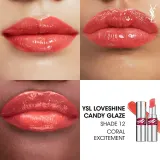 Yves Saint Laurent Loveshine Candy Glaze Блеск для губ в стике, оттенок 12 - Coral Excitement — фото 2