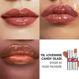 Yves Saint Laurent Loveshine Candy Glaze Блеск для губ в стике, оттенок 4 - Nude Pleasure — фото 4