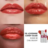 Yves Saint Laurent Loveshine Candy Glaze Блеск для губ в стике, оттенок 8 - Chili Delight — фото 2