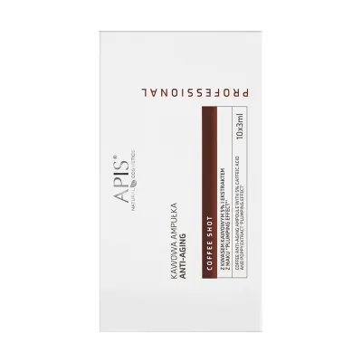 Сыворотка в ампулах Apis COFFEE SHOTKawowa ampulka anti-aging z kwasem kawowym 5% i ekstraktem z maku ''Plumping effect'' / 10 x 3 мл