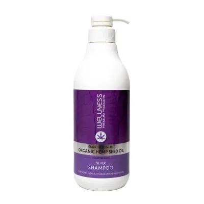WELLNESS PREMIUM PRODUCTS Silver shampoo neutralizing yellow tones for blond hair 1000 мл