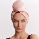 GLOV Hair Wrap Satyna Pink двусторонний тюрбан для сушки волос, 1 шт — фото 3