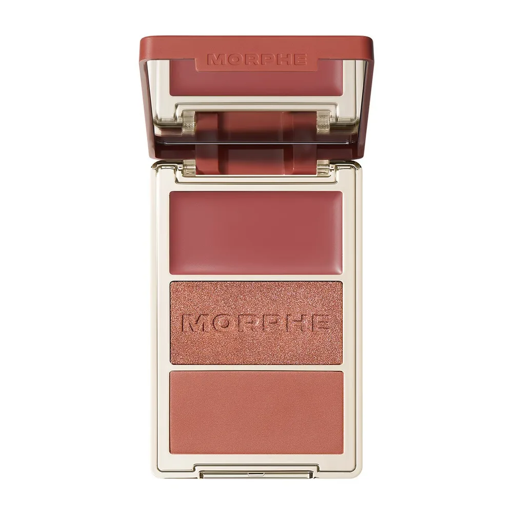 Румяна: Роза Morphe CHEEK THRILLS MULTI-FINISH FACE TRIO, оттенок PRIVATE ISLAND