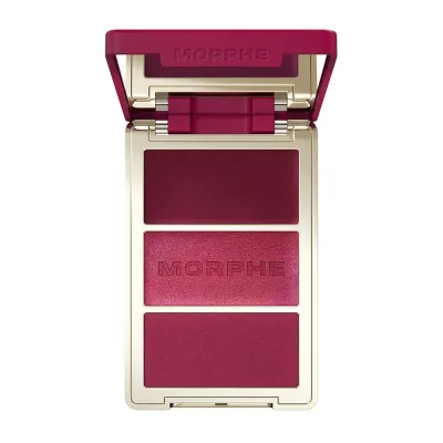 Румяна: Роза Morphe CHEEK THRILLS MULTI-FINISH FACE TRIO, оттенок WINE & DINE