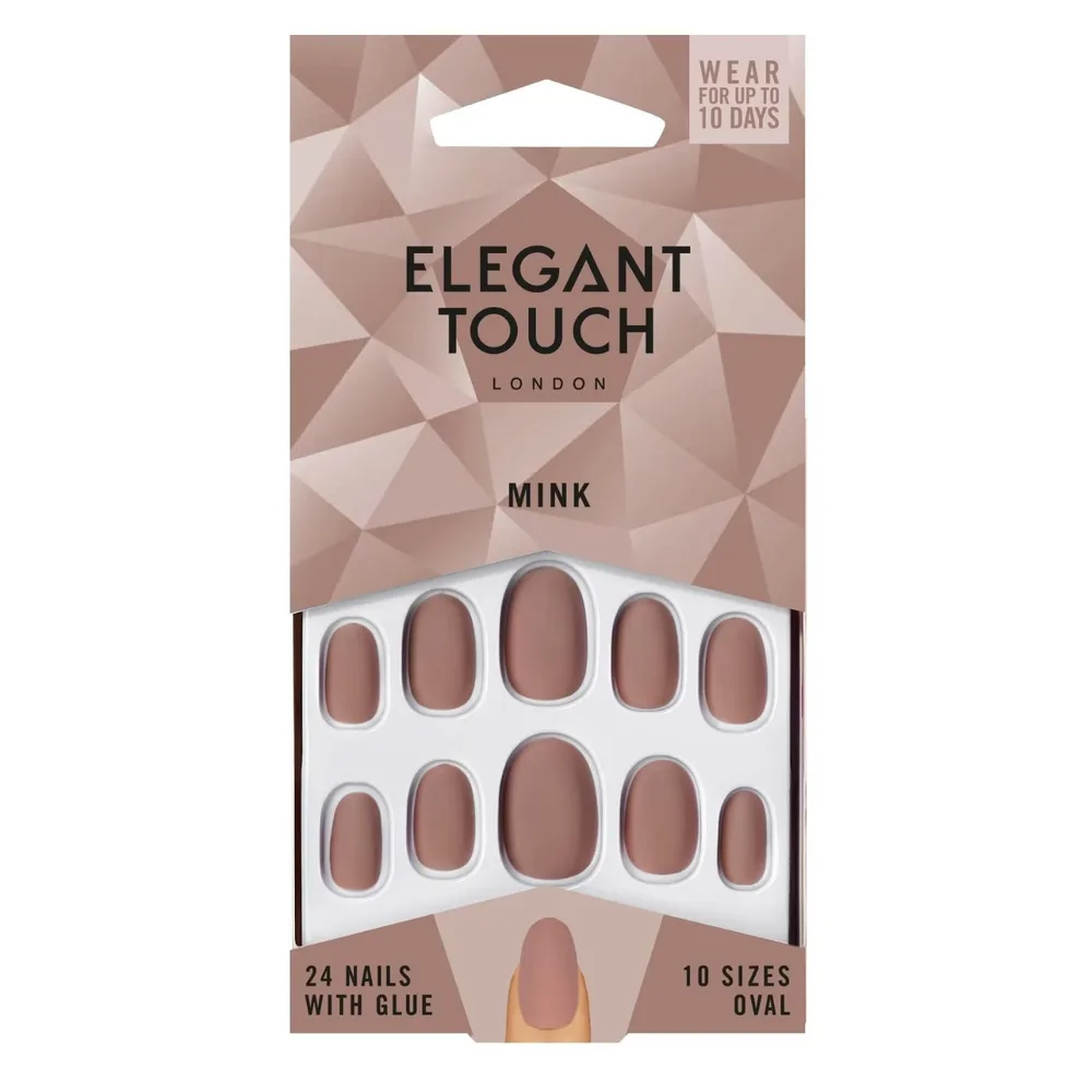 Elegant Touch Nude Nails Mink накладные ногти матовые с клеем 24 шт