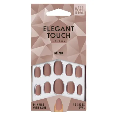 Elegant Touch Nude Nails Mink накладные ногти матовые с клеем 24 шт