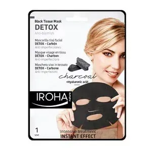 Iroha Detox Black тканевая маска для лица с активированным углём, 1 шт