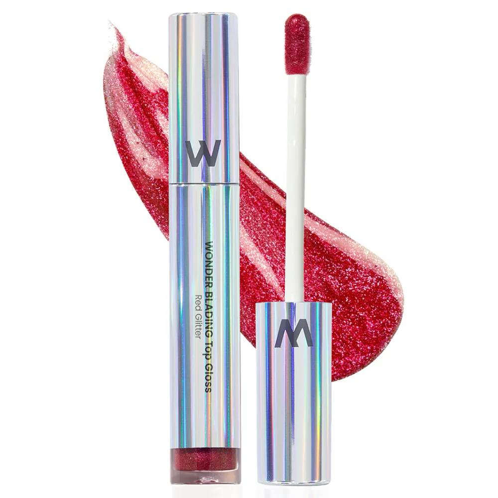 Блеск для губ WONDERSKIN WONDER BLADING TOP GLOSS, оттенок RED GLITTER