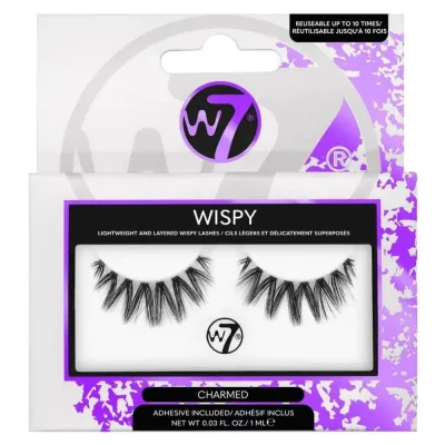 W7 Wispy Lashes Charmed накладные ресницы на ленте многослойные, с клеем 1 мл