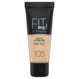 Maybelline Fit Me Matte Poreless Тональный крем матирующий, оттенок 105 - NATURAL IVORY — фото 1