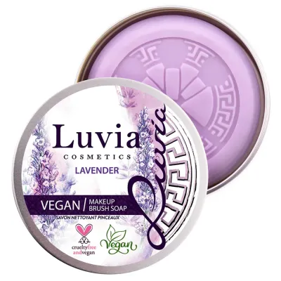 Luvia Brush Soap Lavender мыло для очищения кистей и спонжей, аромат лаванды, 100 г