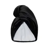 GLOV Hair Wrap двусторонний тюрбан для волос, микрофибра и сатин, черный, 1 шт — фото 1