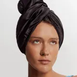 GLOV Hair Wrap двусторонний тюрбан для волос, микрофибра и сатин, черный, 1 шт — фото 4