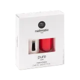 Nailmatic Pure Color набор лак для ногтей Hedi коралловый и база-топ 2 в 1 на растительной основе, 16 мл — фото 1