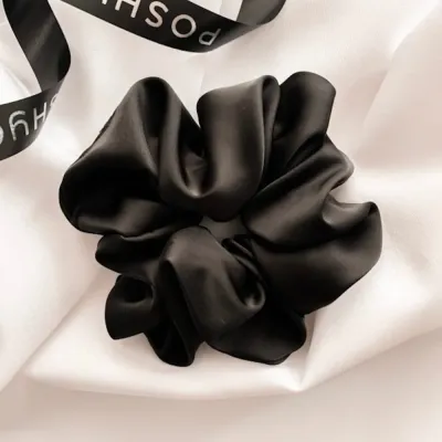 Poshyou GUMKA SCRUNCHIE MAXI NERO резинка для волос чёрная, 1 шт