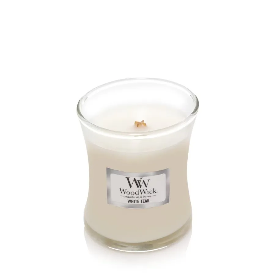 Свеча Woodwick SWIECA SREDNIA WHITE TEAK, 275 г / 454 г / 610 г