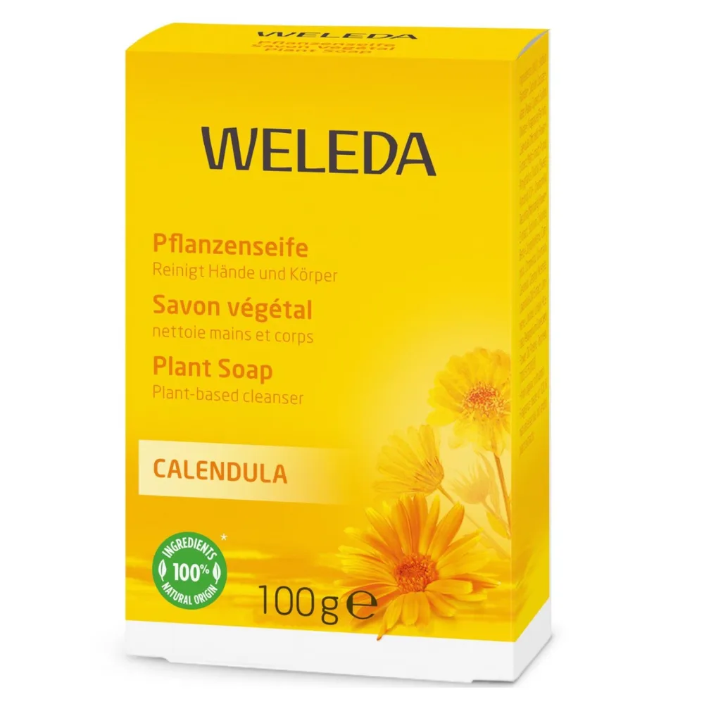 Weleda Calendula растительное мыло с календулой для рук и тела, 100 г
