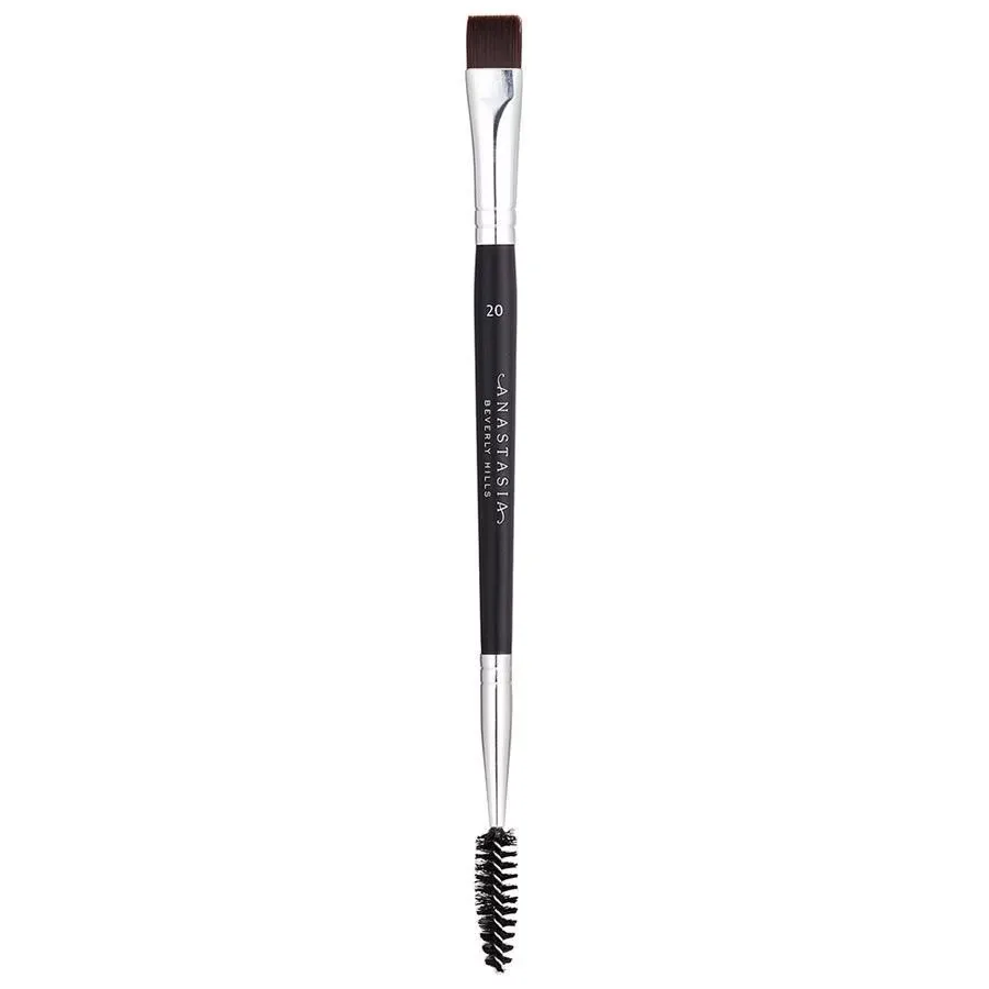 Anastasia Beverly Hills Brush 20 Кисть для бровей двусторонняя, плоский срез и спиральная щёточка, синтетический ворс, 1 шт
