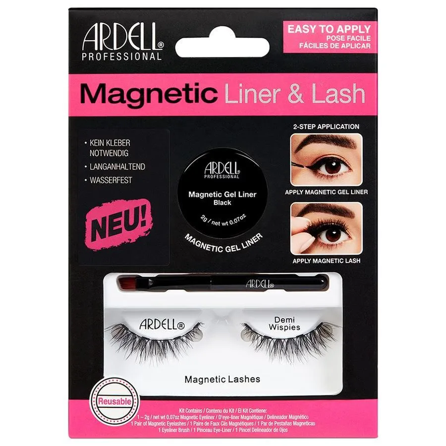 Ardell Magnetic Lash and Liner Demi Wispies Набор: магнитные накладные ресницы и гелевая подводка чёрная, 2 г