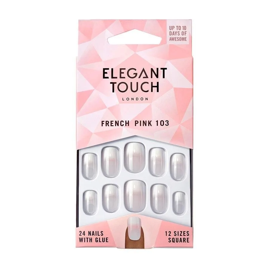Elegant Touch накладные ногти French Nails 103 M Pink, размер M, 24 шт