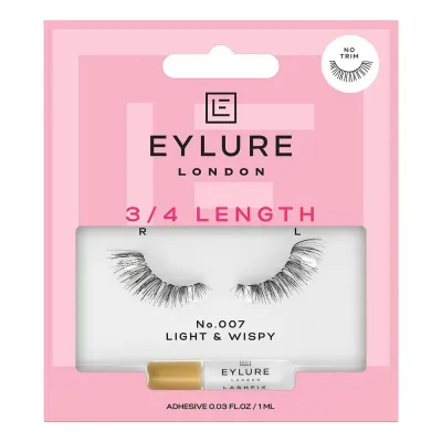 Eylure 3/4 Length 007 накладные ресницы укороченной длины с клеем, 1 шт