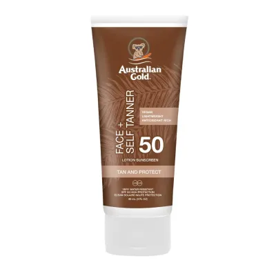 Australian Gold Солнцезащитный крем для лица с автозагаром SPF 50, 88 мл