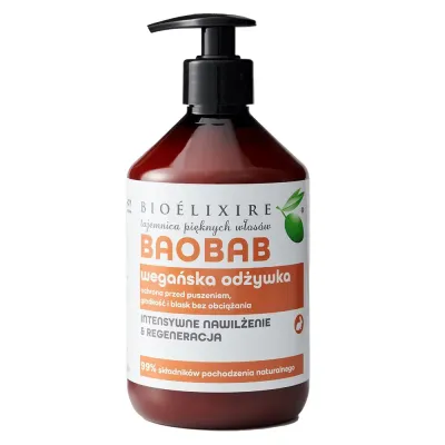 Кондиционер для волос для смывания Bioelixire Vegan Baobab odzywka 500 мл