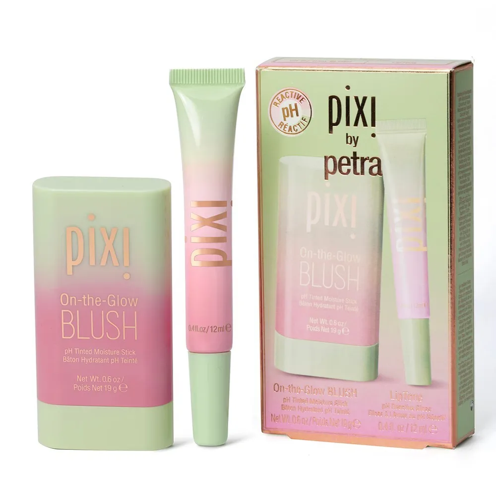Pixi Cheektone и Lip Tone Duo Набор: румяна и блеск для губ, реагирующие на pH, 80 г