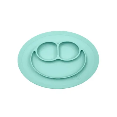 Ezpz Mini Mat силиконовая тарелка с подкладкой 2 в 1 для детей, пастельный голубой, 1 шт